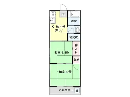 星光荘(2K/1階)の間取り写真