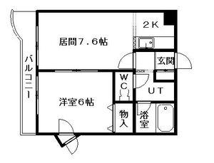 カンパ-ナ平岸(1LDK/2階)の間取り写真