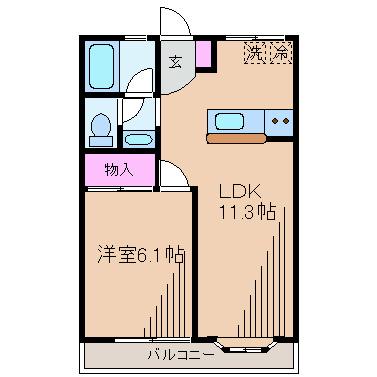 キクラス元住吉(1LDK/1階)の間取り写真