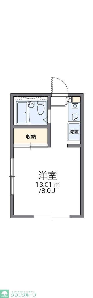 レオパレス中曽根I(1K/2階)の間取り写真