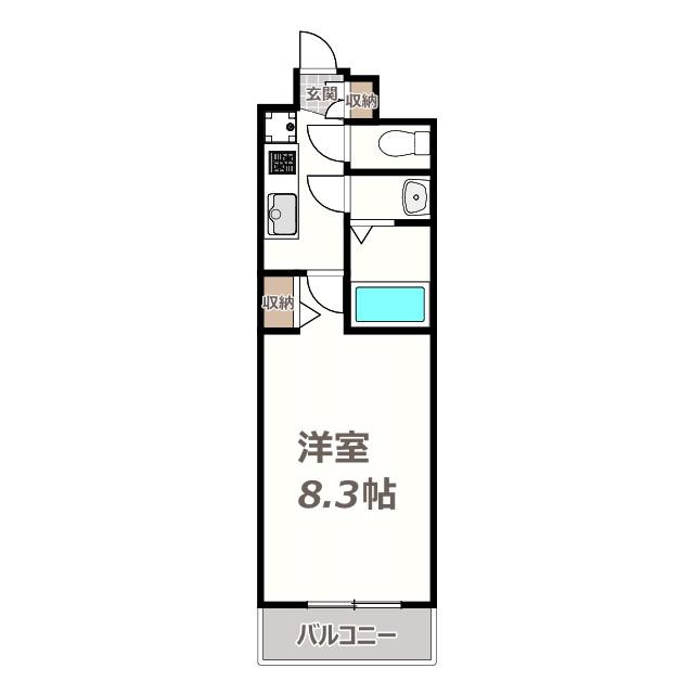 プレデコート北田辺(1K/3階)の間取り写真