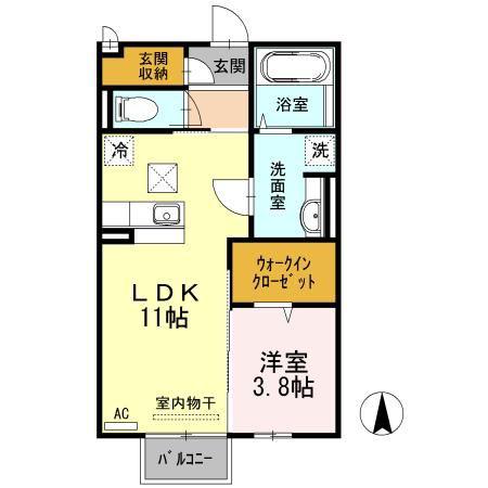 キャトルセゾン(1LDK/1階)の間取り写真