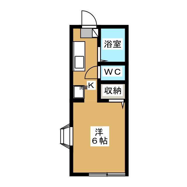 ペガサスハウス(ワンルーム/1階)の間取り写真