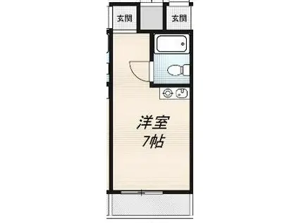 ラパンジール阿波座II(ワンルーム/2階)の間取り写真