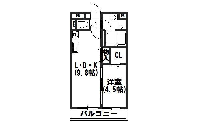 アンプルールフェール樹(1LDK/3階)の間取り写真