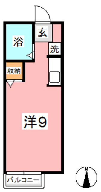 コーポルミナスA(ワンルーム/1階)の間取り写真