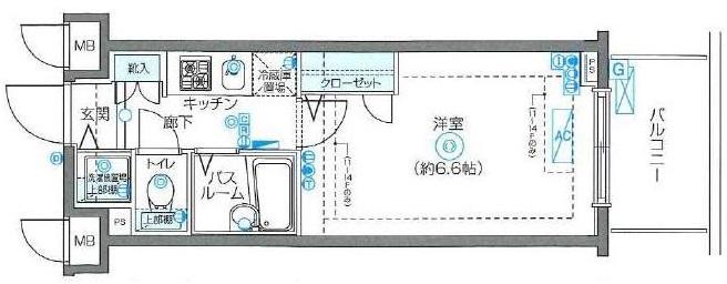 フェニックス川崎弐番館(1K/12階)の間取り写真