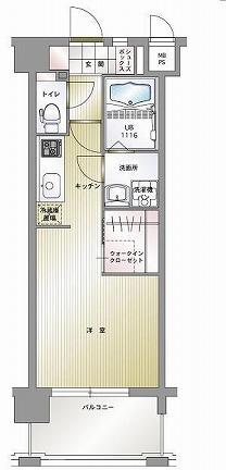 エンクレスト博多駅南III(1K/11階)の間取り写真