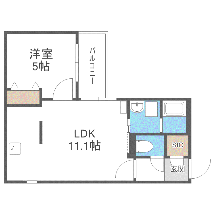 イル・センティエーロ(1LDK/3階)の間取り写真