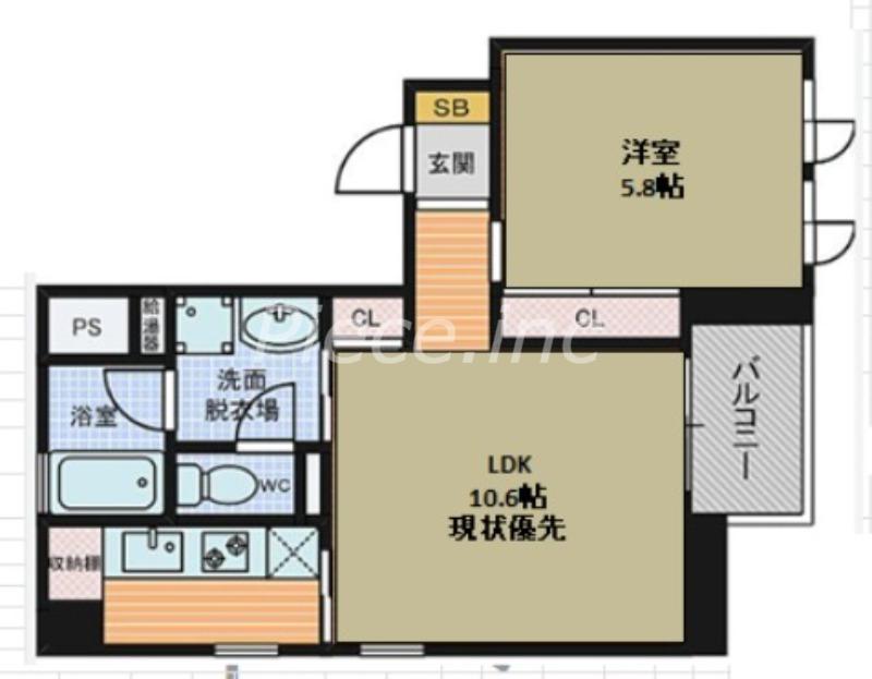 アライアンス船場(1LDK/2階)の間取り写真