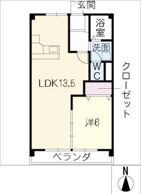 アイビーホーム(1LDK/1階)の間取り写真