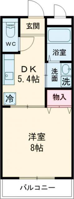 プレアデス2017(1DK/1階)の間取り写真