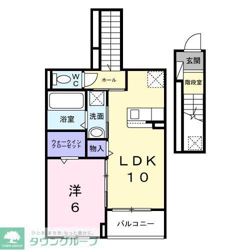 ベル・コリーヌB(1LDK/2階)の間取り写真