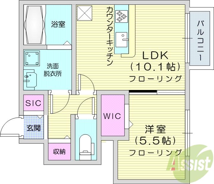ベアーズマンション2(1LDK/1階)の間取り写真