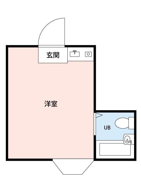 FLAT-R(ワンルーム/1階)の間取り写真