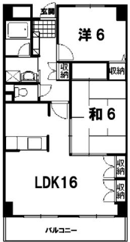 リビエール昭和町 2LDK(2LDK/1階)の間取り写真