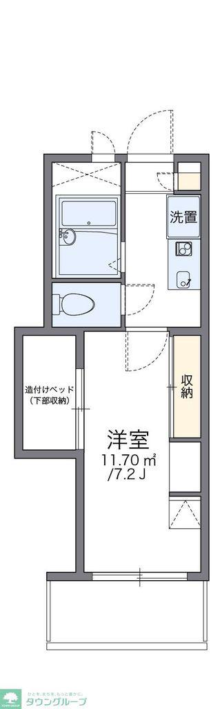 レオパレス駒場東大前(1K/2階)の間取り写真