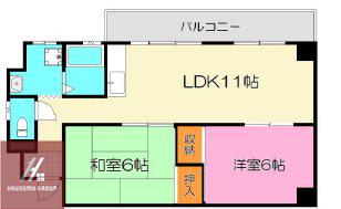 グローリーマンション(2LDK/3階)の間取り写真