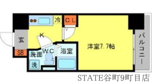 SERENITE本町エコート(1K/4階)の間取り写真
