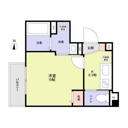 オルキス北千住(1K/2階)の間取り写真