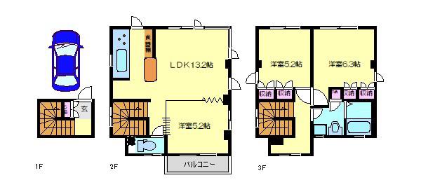 K-川崎(3SLDK/2階)の間取り写真