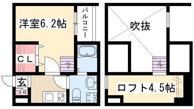 ソナトーレ小幡南(1K/2階)の間取り写真