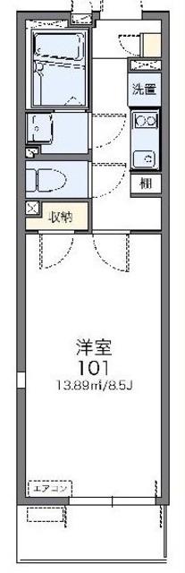 レオネクスト八重(1K/3階)の間取り写真