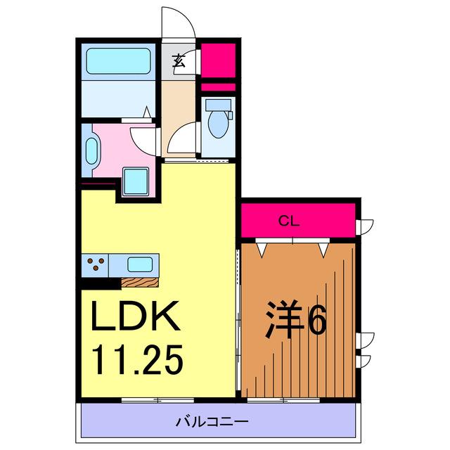 サンフレール(1LDK/3階)の間取り写真