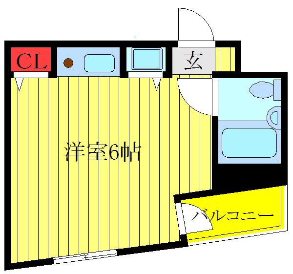 グローバリービューテラスIV(ワンルーム/9階)の間取り写真