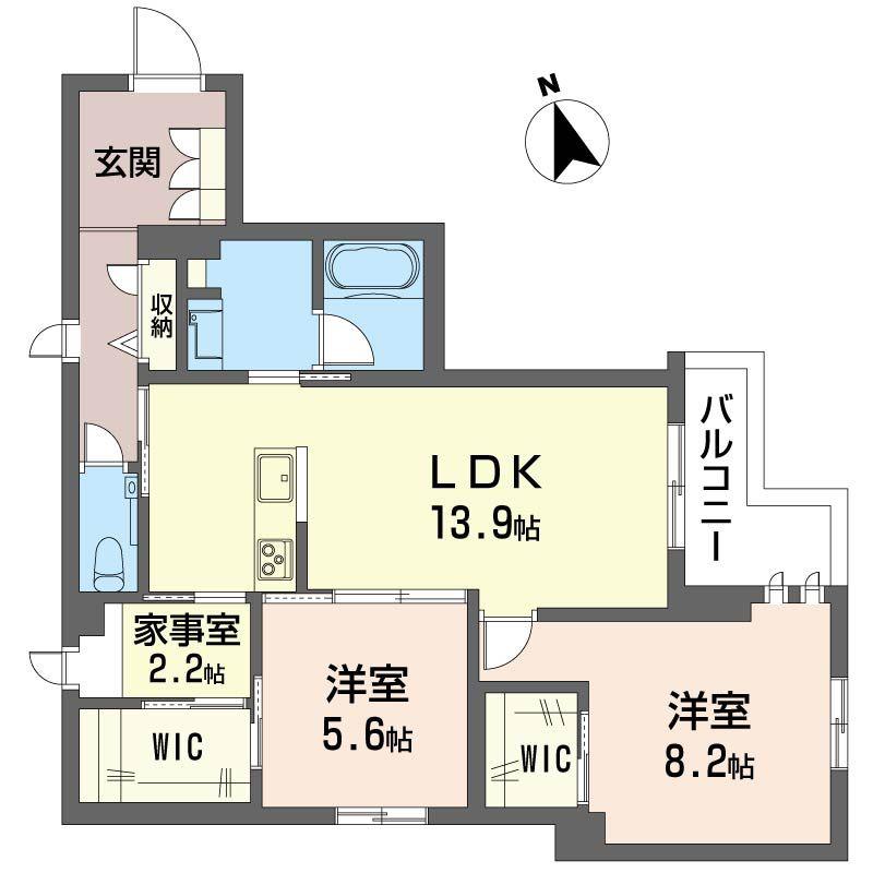 ピステン M(2SLDK/2階)の間取り写真