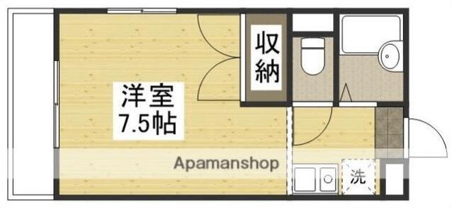 ソレイユ(ワンルーム/2階)の間取り写真