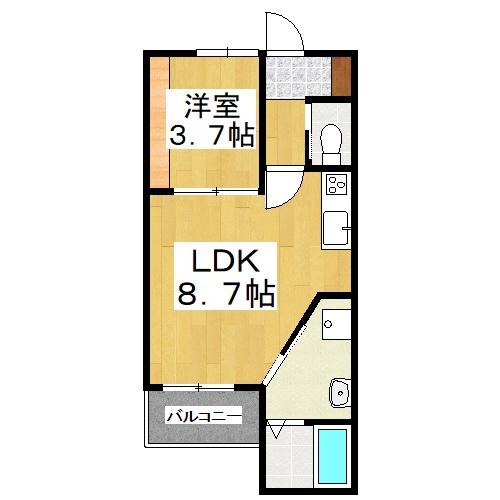 LIEN国富(1LDK/1階)の間取り写真