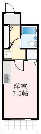 キューデンス21A棟(ワンルーム/2階)の間取り写真