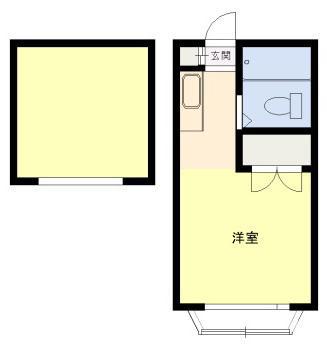 サンハイツ(ワンルーム/2階)の間取り写真