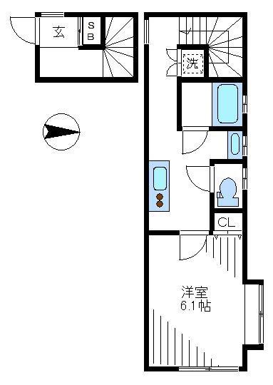 中野スリースターズ(1K/2階)の間取り写真