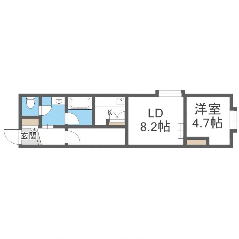 W912(1LDK/1階)の間取り写真