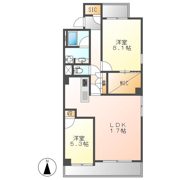 プライムメゾン御器所(2LDK/4階)の間取り写真