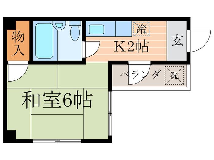 コーポラス河合(1K/4階)の間取り写真