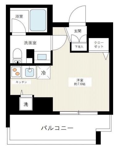 ダイナシティ西新宿(ワンルーム/3階)の間取り写真