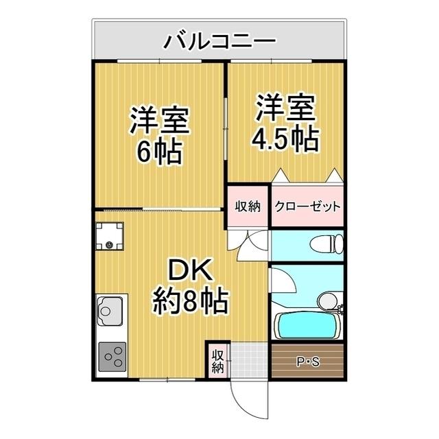 マンションローマ(2DK/2階)の間取り写真