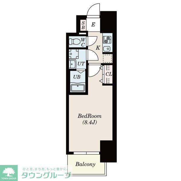 S-RESIDENCE山王(1K/4階)の間取り写真