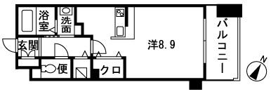 グランパーク天神(ワンルーム/11階)の間取り写真