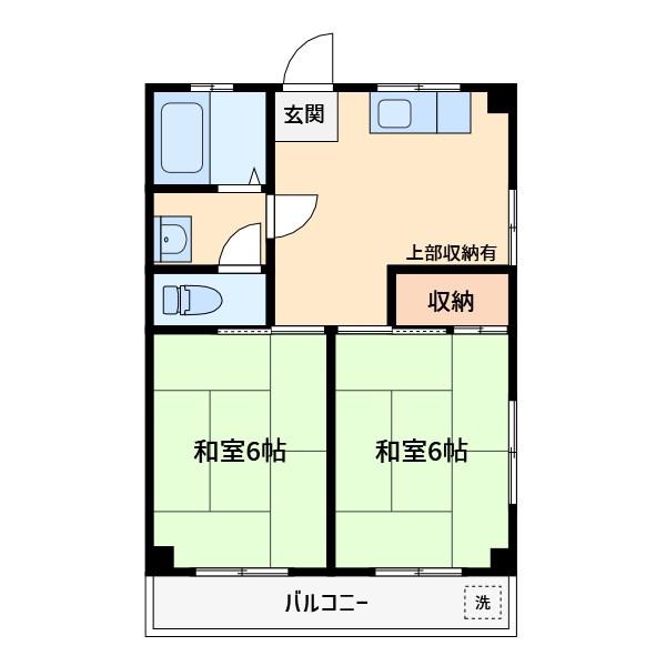 大沢ビル(2DK/2階)の間取り写真