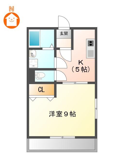 HIGH SO LOOP(1DK/1階)の間取り写真