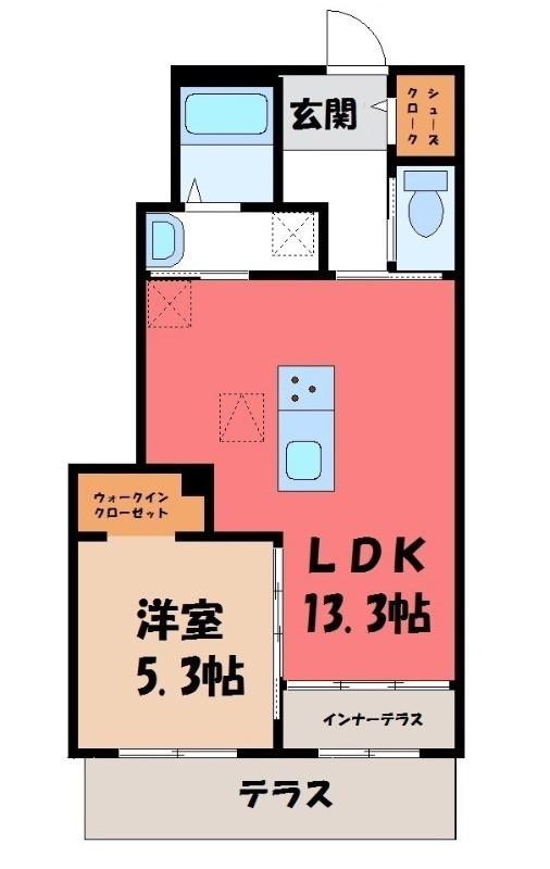 サン・クレイン(1LDK/1階)の間取り写真