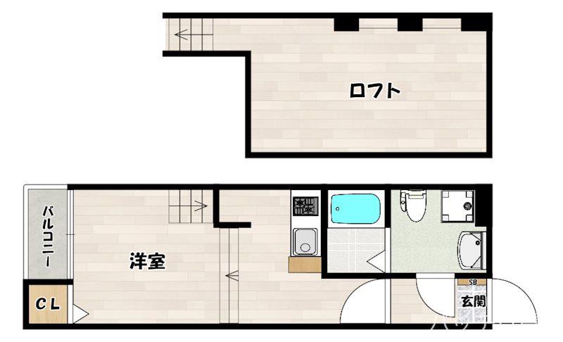 アムール大橋A(1K/1階)の間取り写真