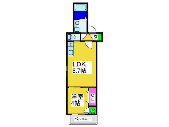 ルミナソナーレ矢田(1LDK/1階)の間取り写真