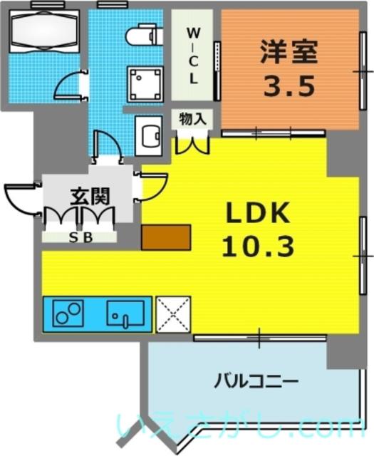 LTOST KOBE(1LDK/9階)の間取り写真