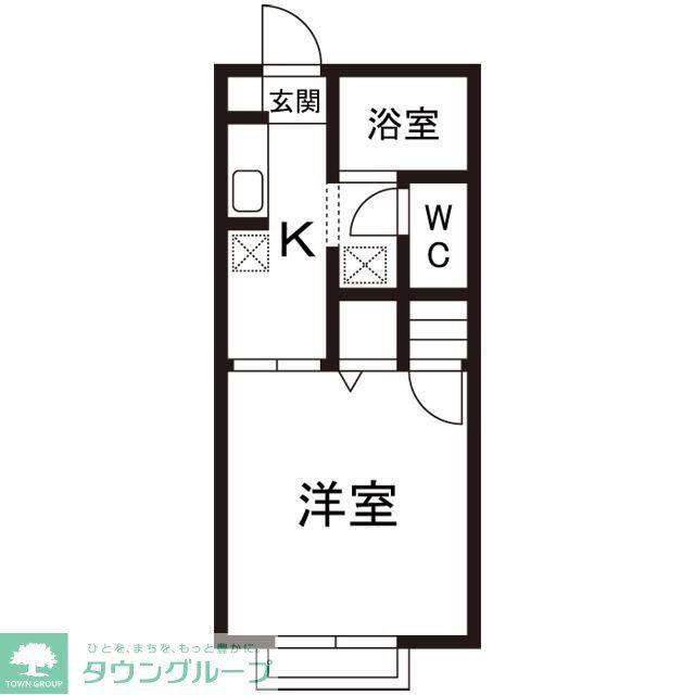サンモールS&E B棟(1K/2階)の間取り写真
