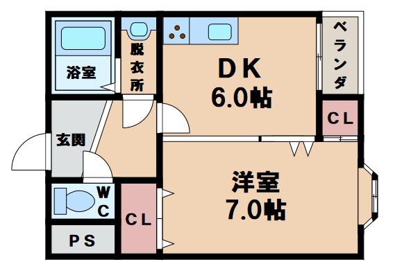 グランシャリオ天王寺(1DK/3階)の間取り写真